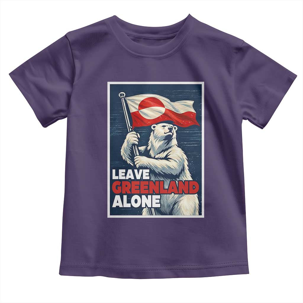 Leave Greenland Alone Vintage Poster Graphic Toddler T Shirt Retro Polar Bear Waving Flag Patriot
