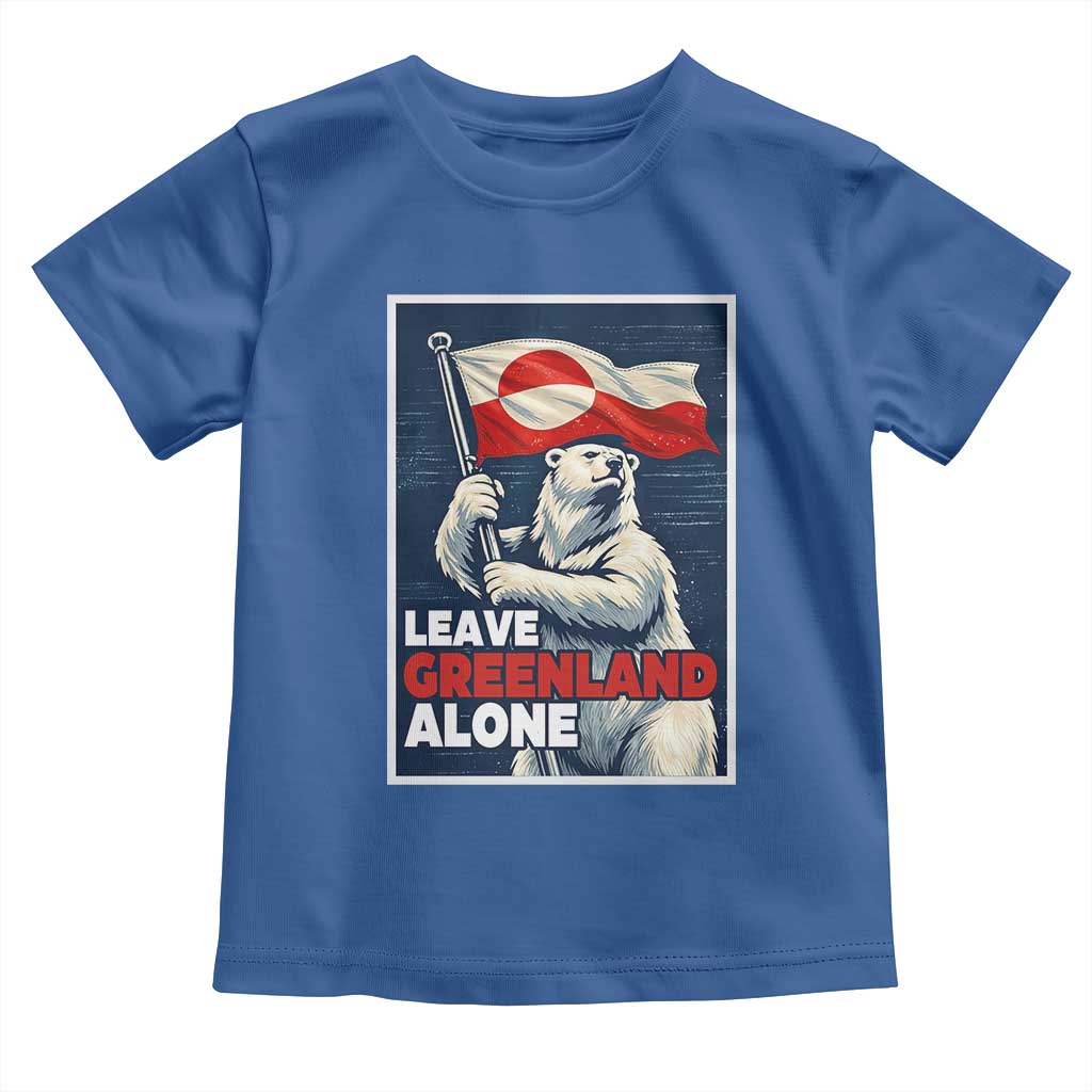 Leave Greenland Alone Vintage Poster Graphic Toddler T Shirt Retro Polar Bear Waving Flag Patriot