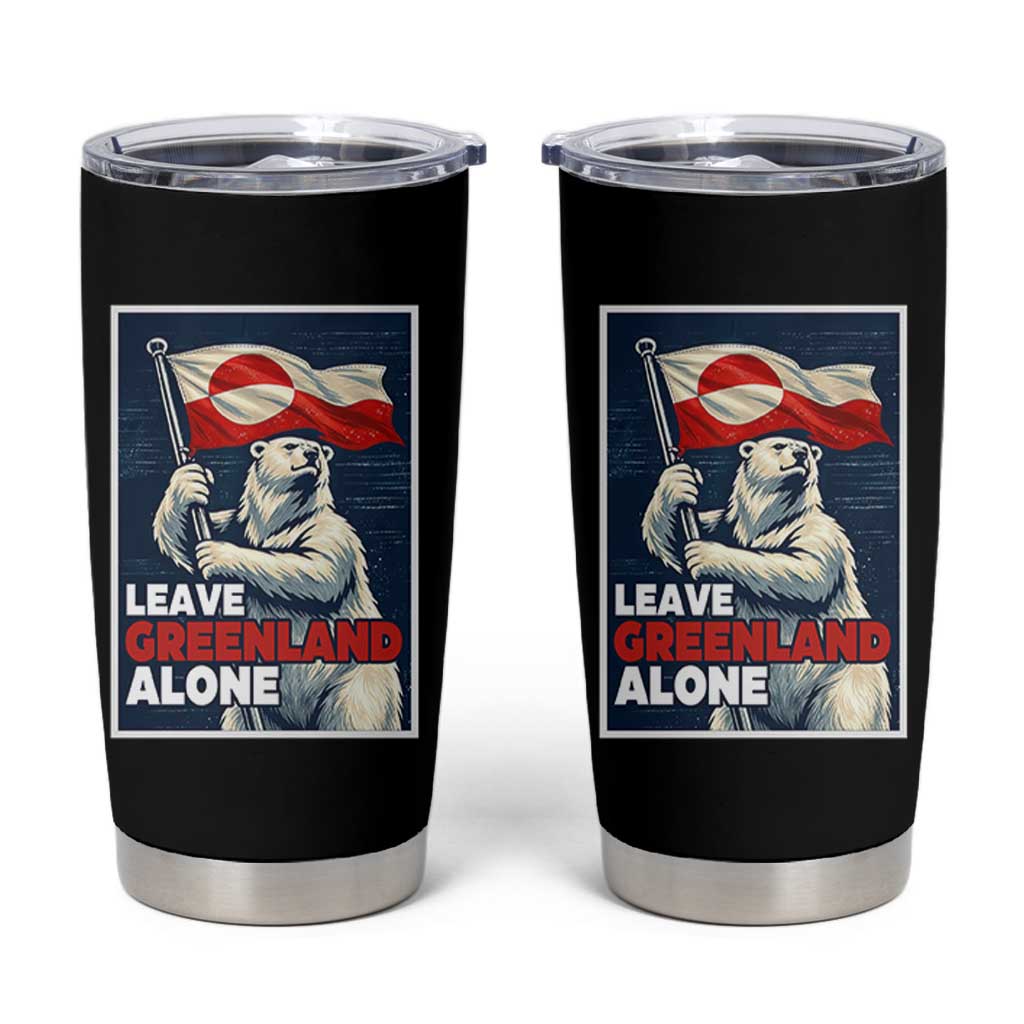 Leave Greenland Alone Vintage Poster Graphic Tumbler Cup Retro Polar Bear Waving Flag Patriot