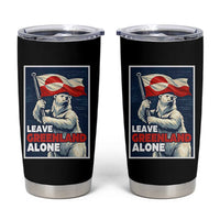 Leave Greenland Alone Vintage Poster Graphic Tumbler Cup Retro Polar Bear Waving Flag Patriot