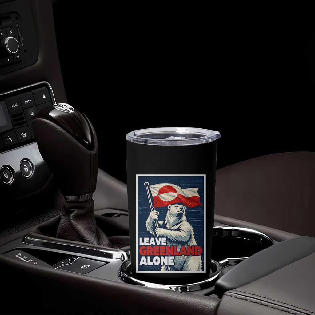 Leave Greenland Alone Vintage Poster Graphic Tumbler Cup Retro Polar Bear Waving Flag Patriot