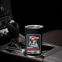 Leave Greenland Alone Vintage Poster Graphic Tumbler Cup Retro Polar Bear Waving Flag Patriot
