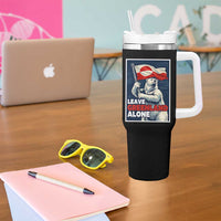 Leave Greenland Alone Vintage Poster Graphic Tumbler With Handle Retro Polar Bear Waving Flag Patriot