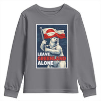 Leave Greenland Alone Vintage Poster Graphic Youth Sweatshirt Retro Polar Bear Waving Flag Patriot