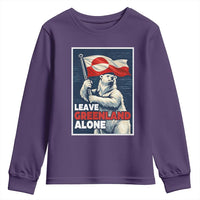 Leave Greenland Alone Vintage Poster Graphic Youth Sweatshirt Retro Polar Bear Waving Flag Patriot