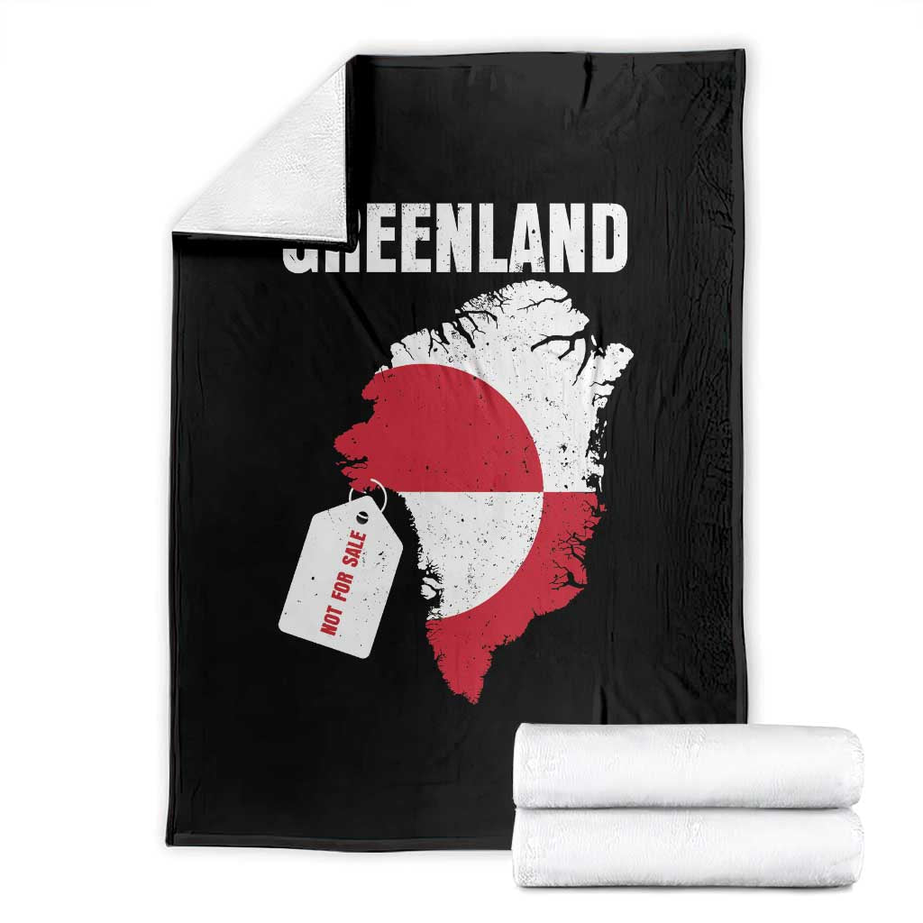Greenland Not For Sale Patriotic Throw Blanket Grunge Flag and Price Tag Protest