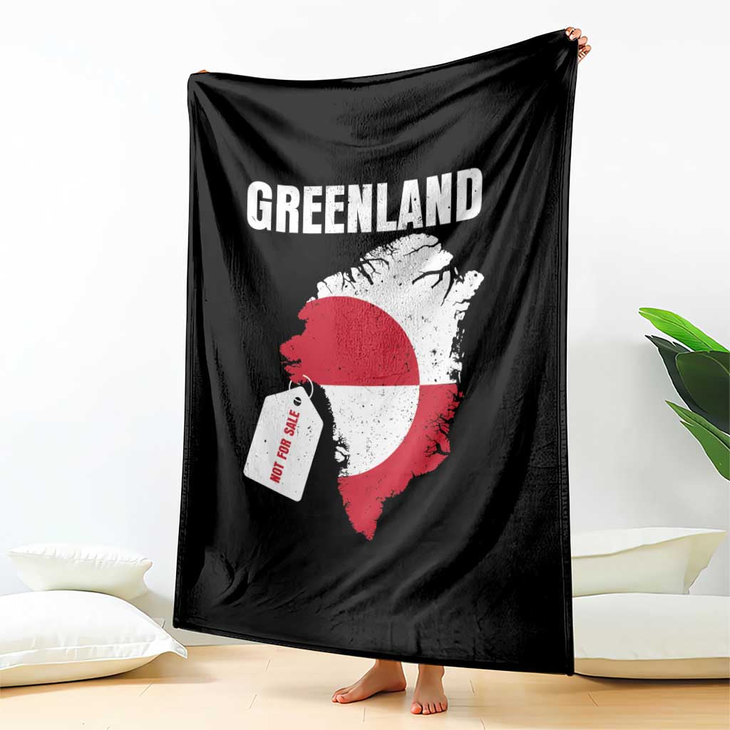 Greenland Not For Sale Patriotic Throw Blanket Grunge Flag and Price Tag Protest