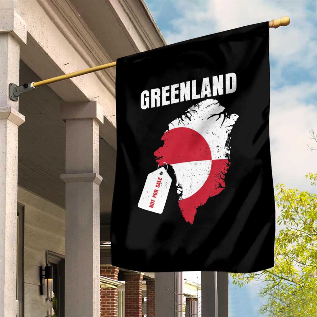 Greenland Not For Sale Patriotic Garden Flag Grunge Flag and Price Tag Protest