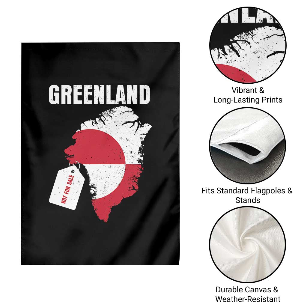 Greenland Not For Sale Patriotic Garden Flag Grunge Flag and Price Tag Protest