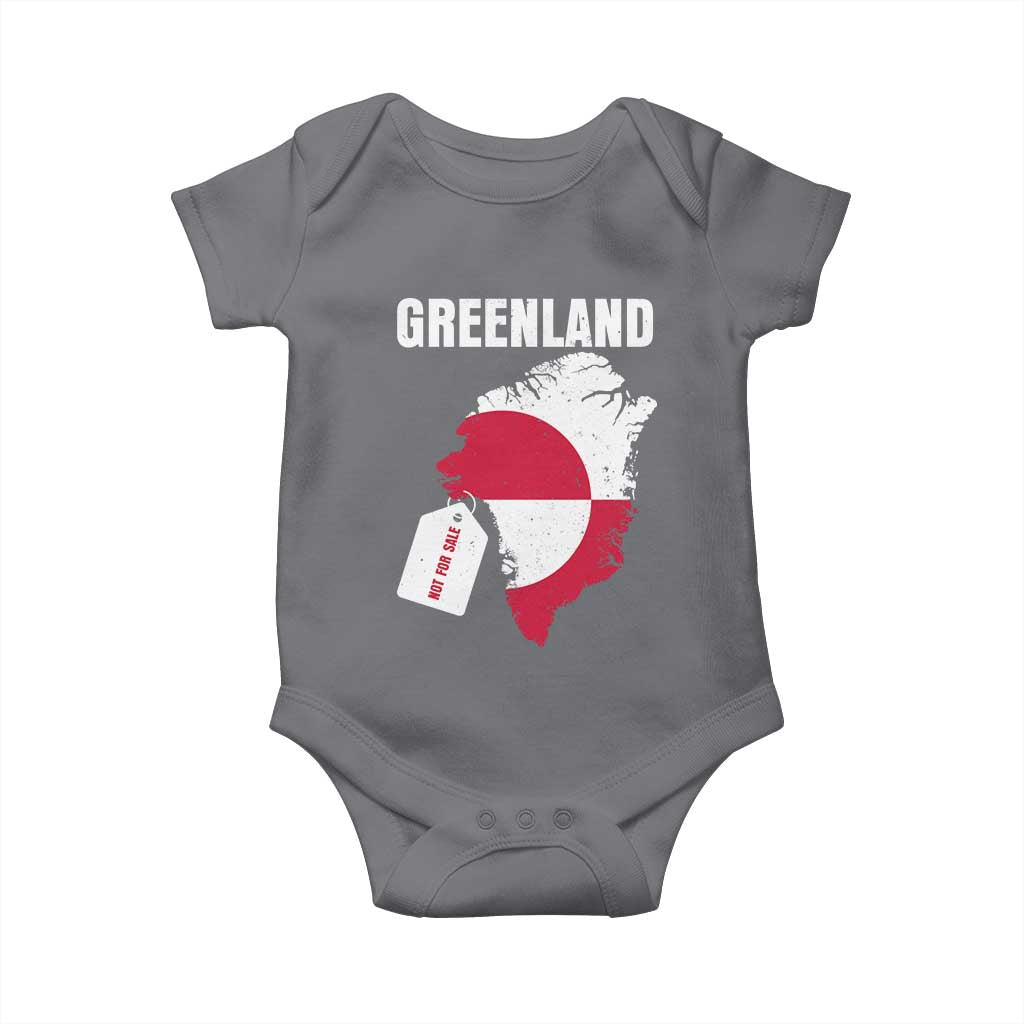 Greenland Not For Sale Patriotic Baby Onesie Grunge Flag and Price Tag Protest