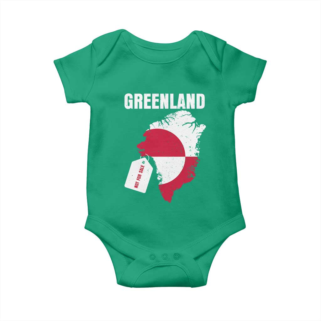 Greenland Not For Sale Patriotic Baby Onesie Grunge Flag and Price Tag Protest
