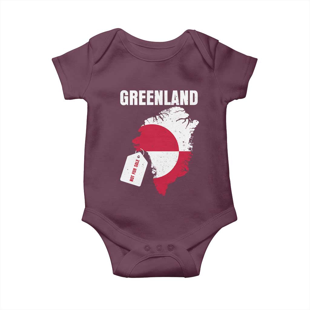 Greenland Not For Sale Patriotic Baby Onesie Grunge Flag and Price Tag Protest