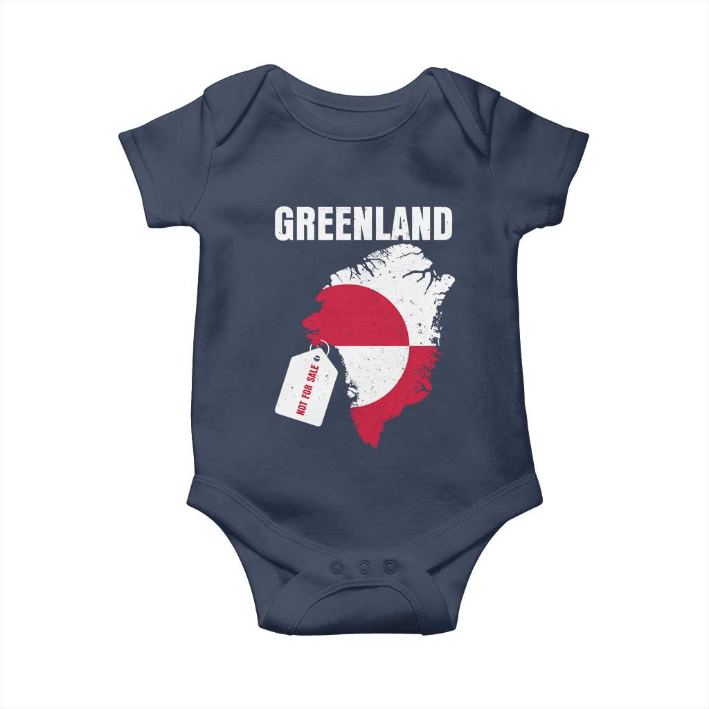 Greenland Not For Sale Patriotic Baby Onesie Grunge Flag and Price Tag Protest