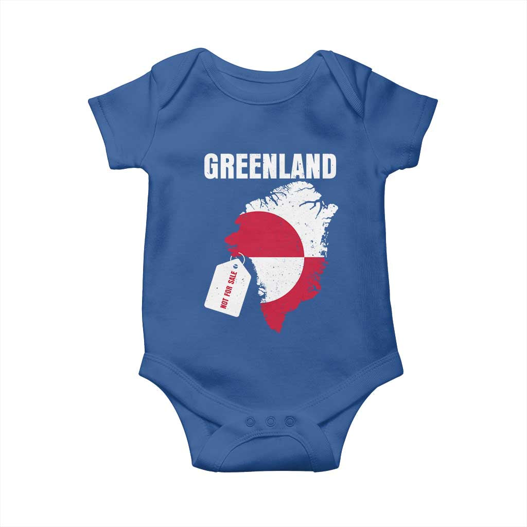 Greenland Not For Sale Patriotic Baby Onesie Grunge Flag and Price Tag Protest