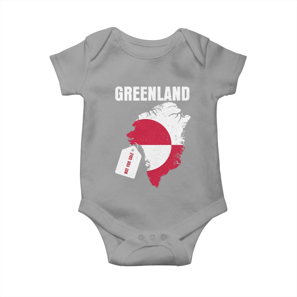 Greenland Not For Sale Patriotic Baby Onesie Grunge Flag and Price Tag Protest
