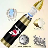 Greenland Not For Sale Patriotic Bullet Tumbler Grunge Flag and Price Tag Protest