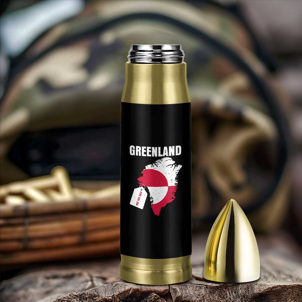 Greenland Not For Sale Patriotic Bullet Tumbler Grunge Flag and Price Tag Protest