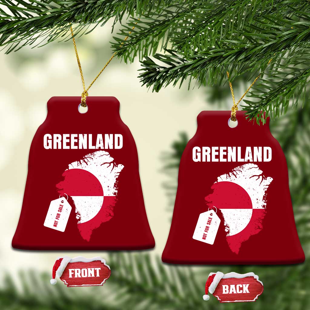 Greenland Not For Sale Patriotic Ceramic Ornament Grunge Flag and Price Tag Protest