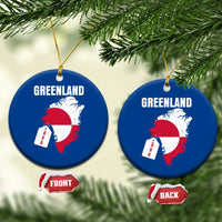 Greenland Not For Sale Patriotic Ceramic Ornament Grunge Flag and Price Tag Protest