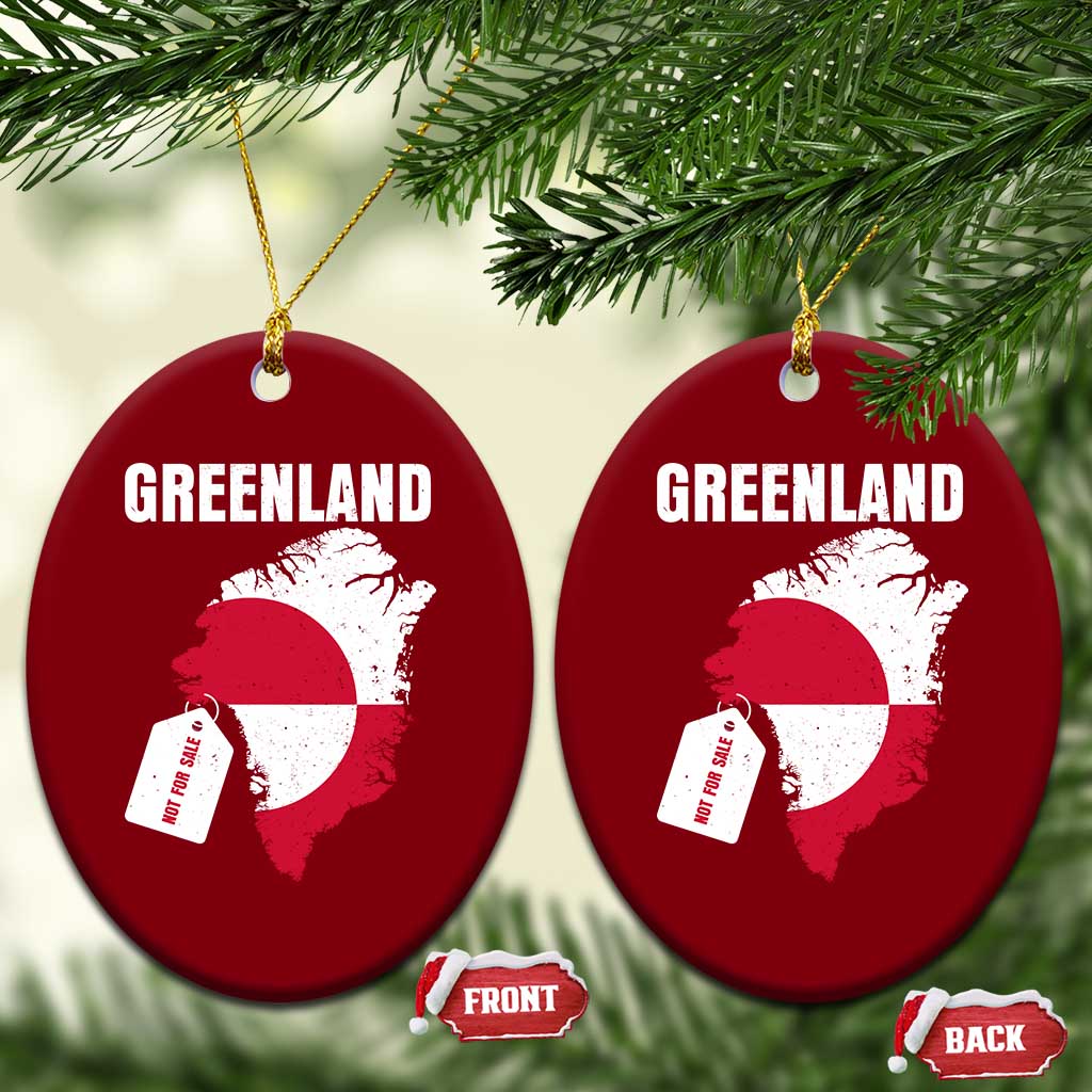 Greenland Not For Sale Patriotic Ceramic Ornament Grunge Flag and Price Tag Protest