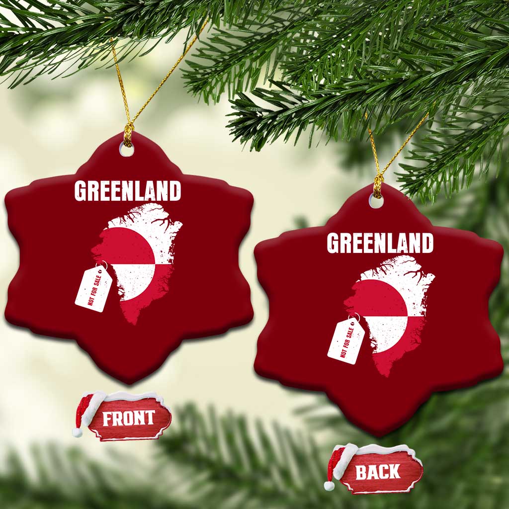 Greenland Not For Sale Patriotic Ceramic Ornament Grunge Flag and Price Tag Protest