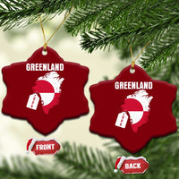 Greenland Not For Sale Patriotic Ceramic Ornament Grunge Flag and Price Tag Protest