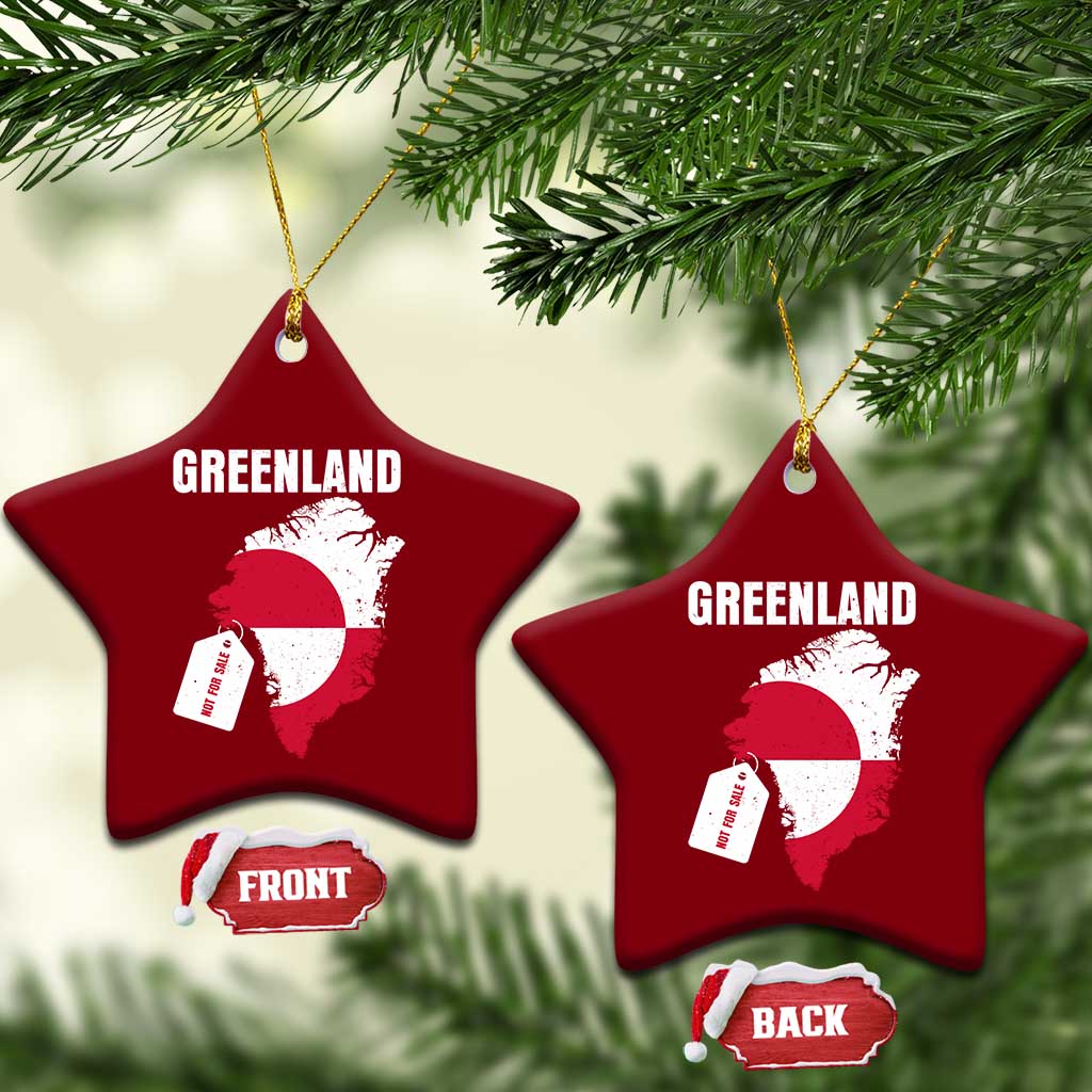Greenland Not For Sale Patriotic Ceramic Ornament Grunge Flag and Price Tag Protest