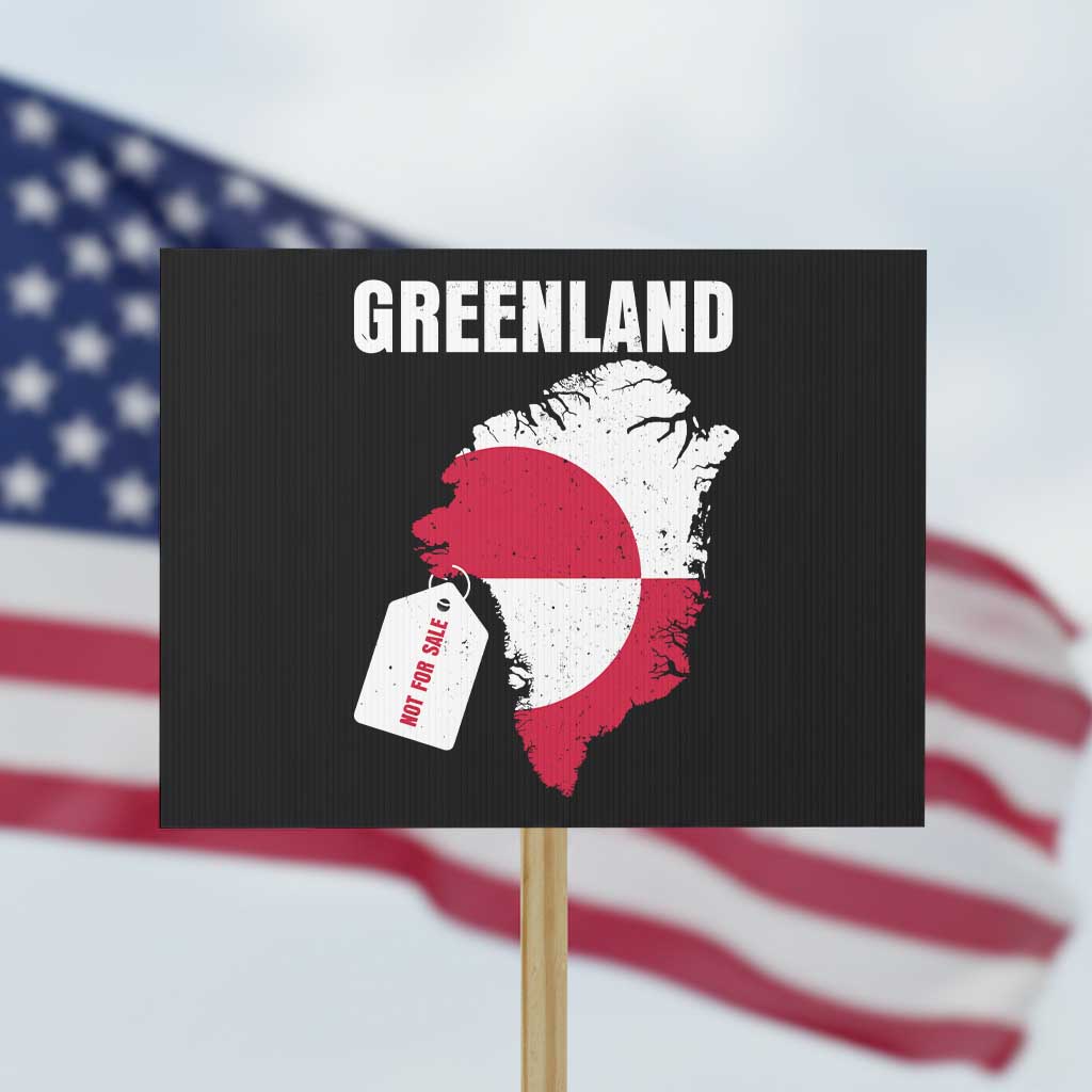 Greenland Not For Sale Patriotic Protest Sign Grunge Flag and Price Tag Protest