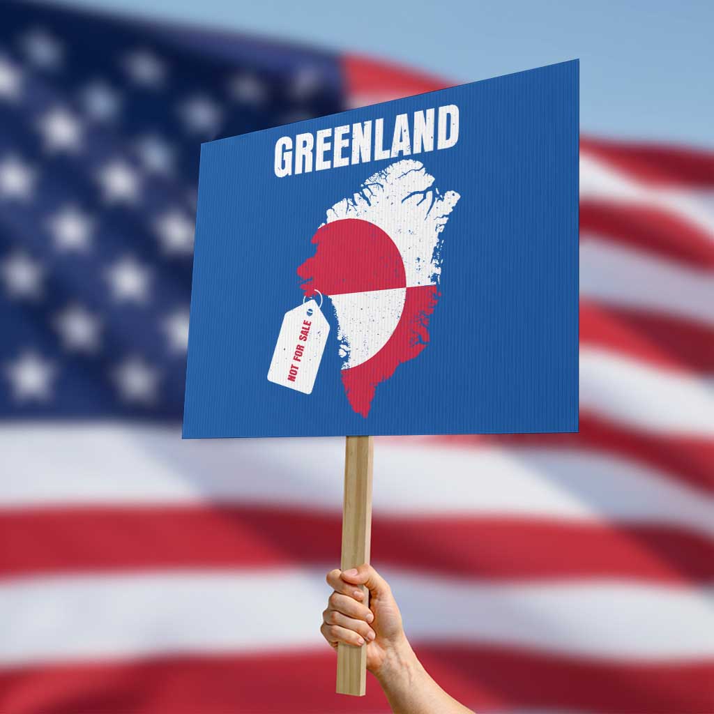 Greenland Not For Sale Patriotic Protest Sign Grunge Flag and Price Tag Protest