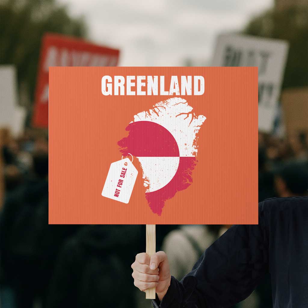 Greenland Not For Sale Patriotic Protest Sign Grunge Flag and Price Tag Protest