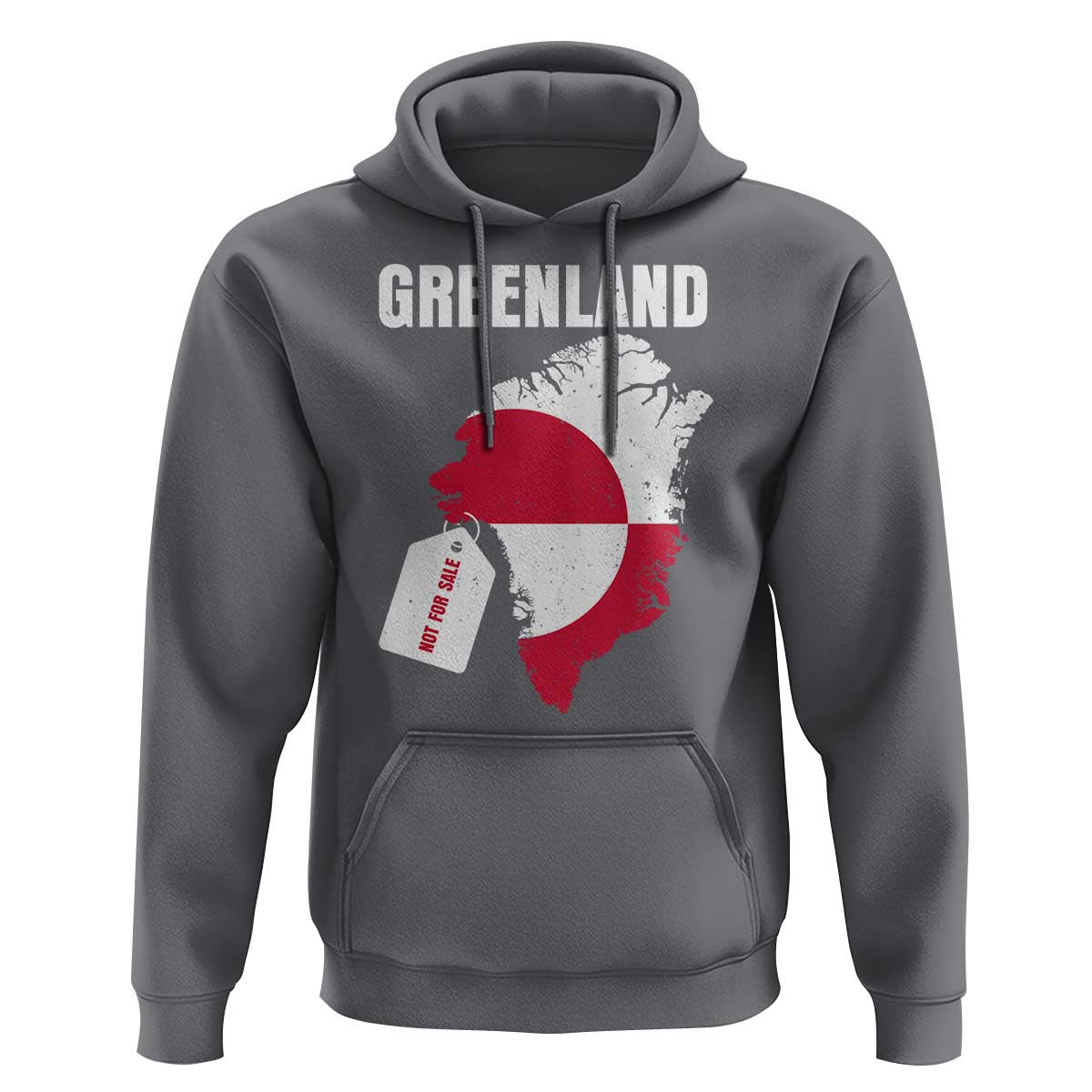 Greenland Not For Sale Patriotic Hoodie Grunge Flag and Price Tag Protest