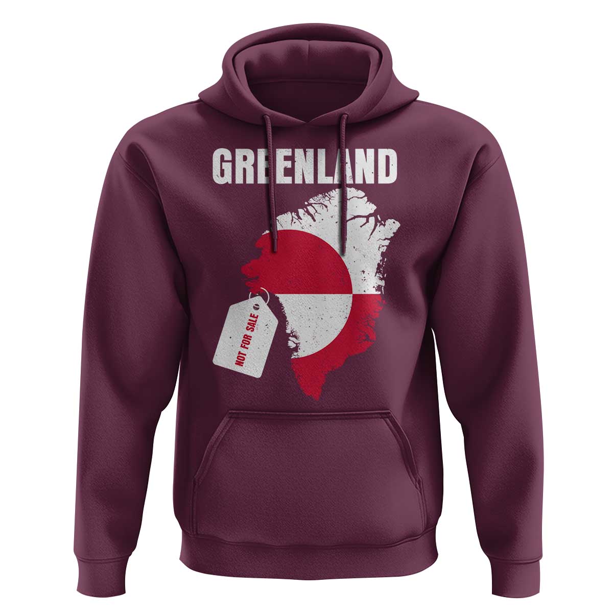 Greenland Not For Sale Patriotic Hoodie Grunge Flag and Price Tag Protest
