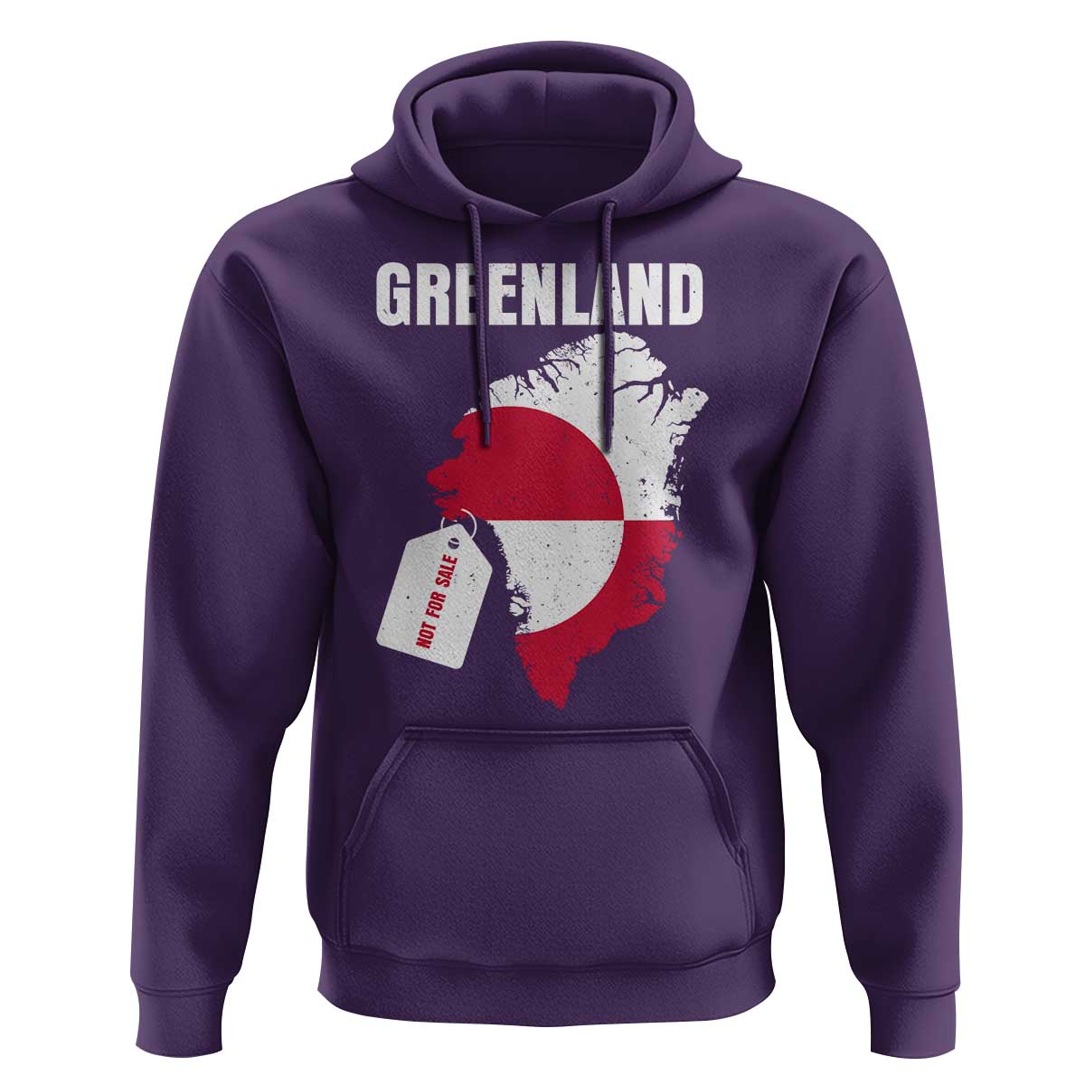 Greenland Not For Sale Patriotic Hoodie Grunge Flag and Price Tag Protest
