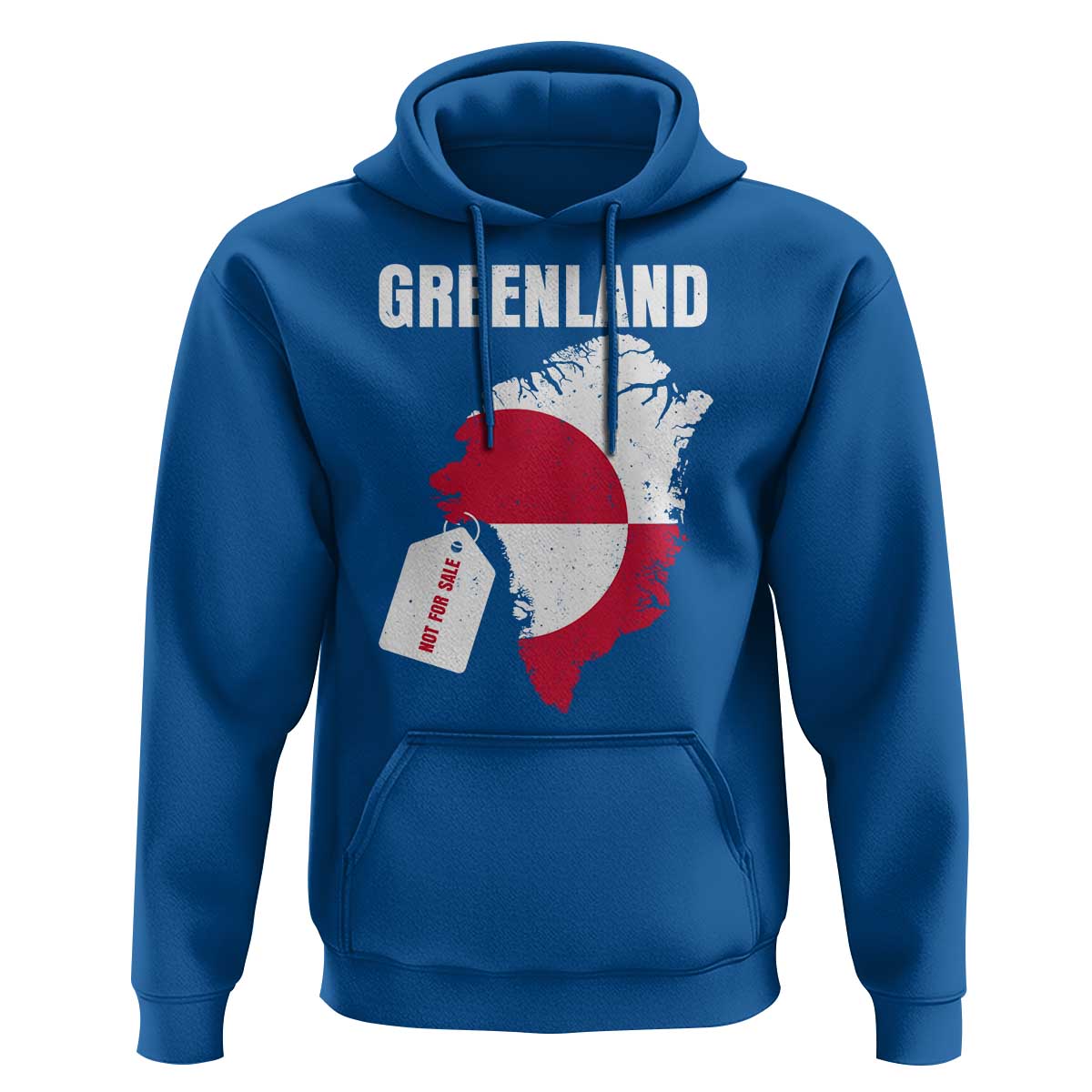 Greenland Not For Sale Patriotic Hoodie Grunge Flag and Price Tag Protest