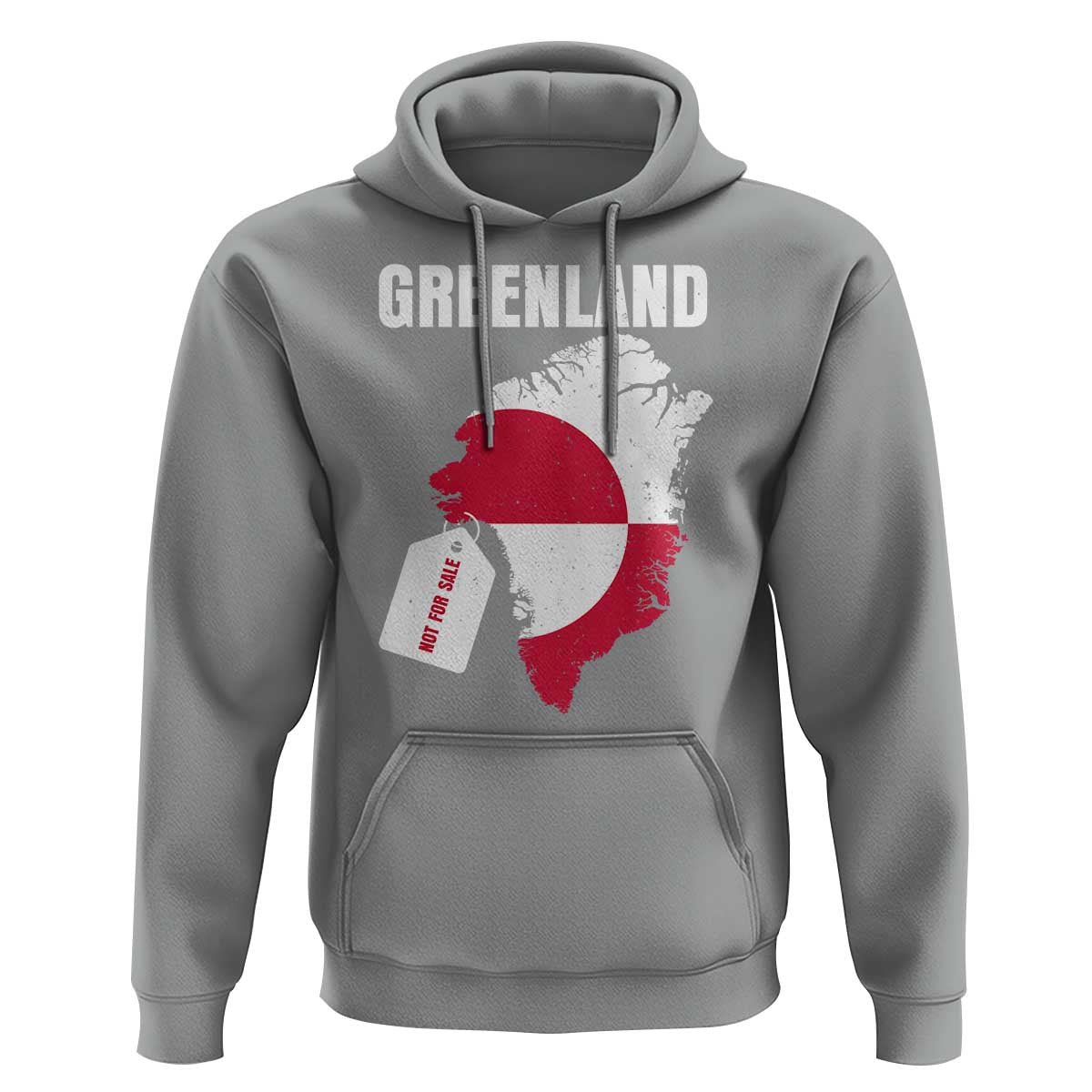 Greenland Not For Sale Patriotic Hoodie Grunge Flag and Price Tag Protest