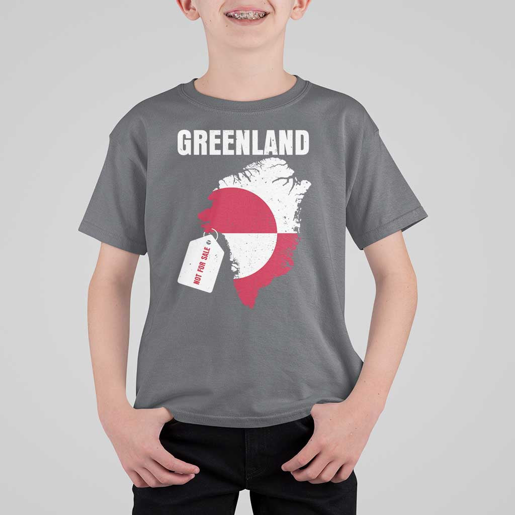Greenland Not For Sale Patriotic T Shirt For Kid Grunge Flag and Price Tag Protest