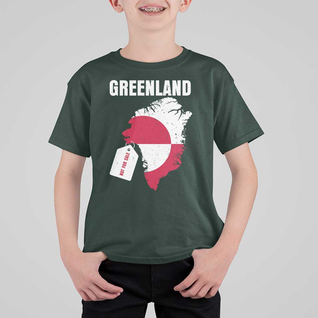 Greenland Not For Sale Patriotic T Shirt For Kid Grunge Flag and Price Tag Protest