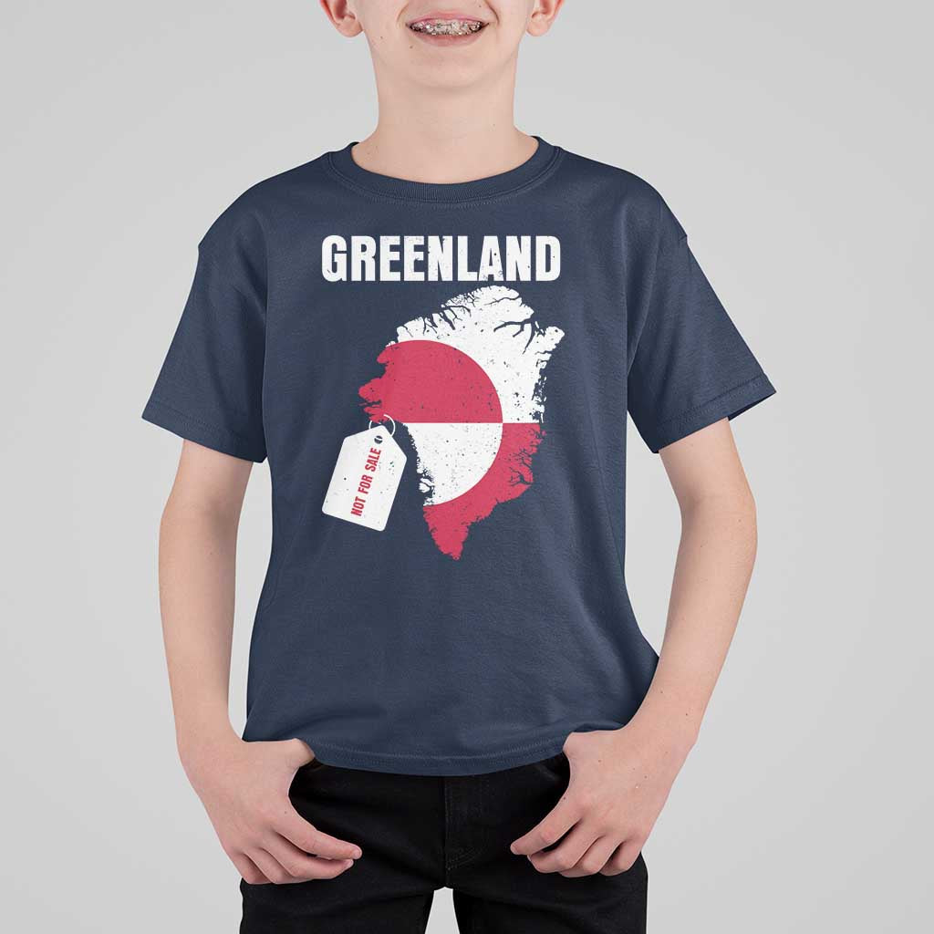 Greenland Not For Sale Patriotic T Shirt For Kid Grunge Flag and Price Tag Protest