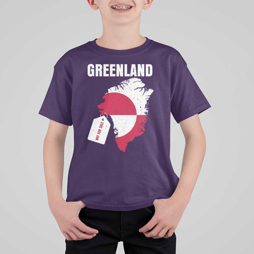 Greenland Not For Sale Patriotic T Shirt For Kid Grunge Flag and Price Tag Protest