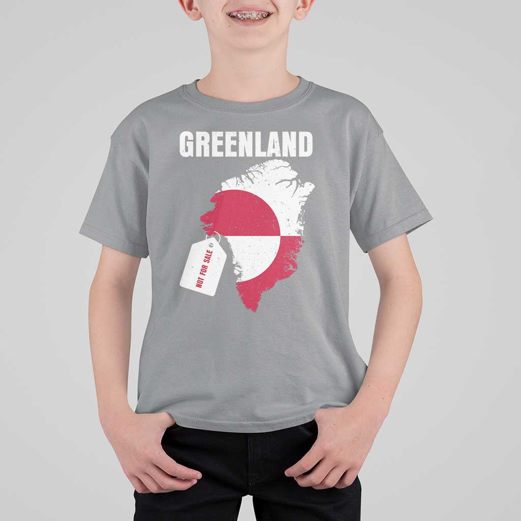 Greenland Not For Sale Patriotic T Shirt For Kid Grunge Flag and Price Tag Protest