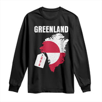 Greenland Not For Sale Patriotic Long Sleeve Shirt Grunge Flag and Price Tag Protest