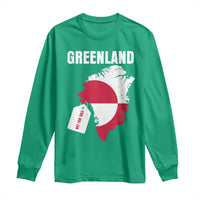 Greenland Not For Sale Patriotic Long Sleeve Shirt Grunge Flag and Price Tag Protest