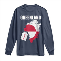 Greenland Not For Sale Patriotic Long Sleeve Shirt Grunge Flag and Price Tag Protest