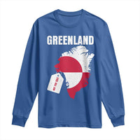 Greenland Not For Sale Patriotic Long Sleeve Shirt Grunge Flag and Price Tag Protest