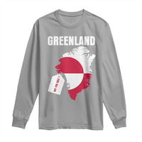 Greenland Not For Sale Patriotic Long Sleeve Shirt Grunge Flag and Price Tag Protest