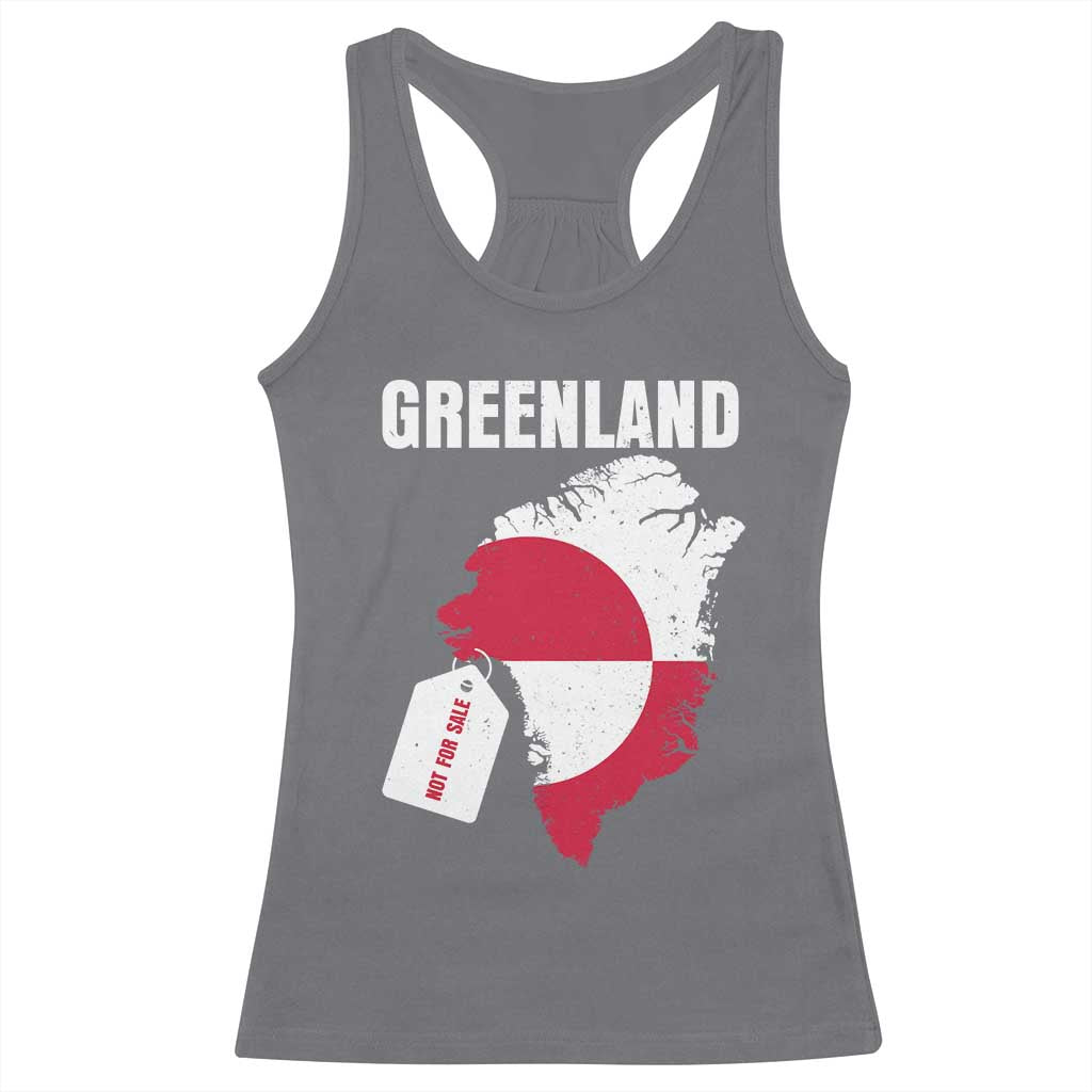 Greenland Not For Sale Patriotic Racerback Tank Top Grunge Flag and Price Tag Protest