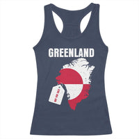 Greenland Not For Sale Patriotic Racerback Tank Top Grunge Flag and Price Tag Protest