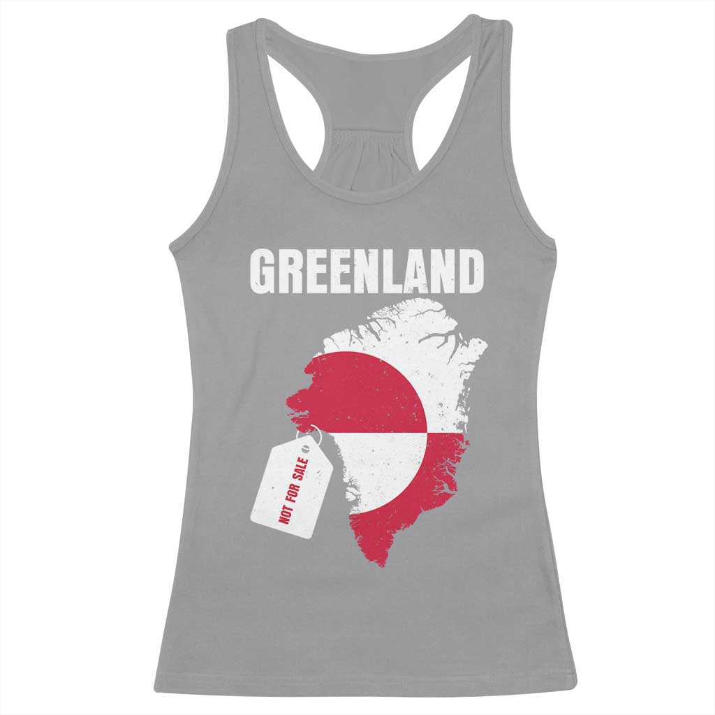Greenland Not For Sale Patriotic Racerback Tank Top Grunge Flag and Price Tag Protest