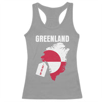 Greenland Not For Sale Patriotic Racerback Tank Top Grunge Flag and Price Tag Protest