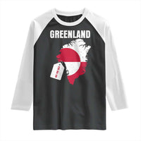 Greenland Not For Sale Patriotic Raglan Shirt Grunge Flag and Price Tag Protest